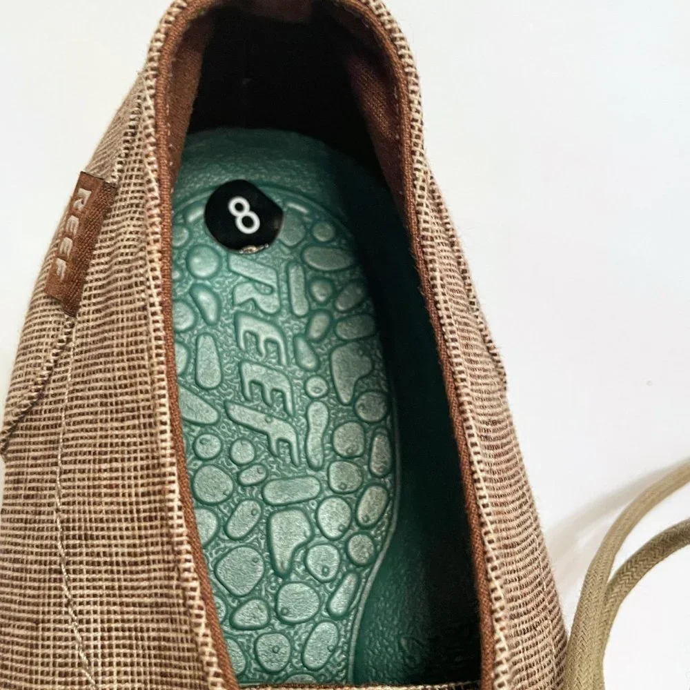 Reef Deck Hand 2 TX Style# RF003342 Brown/Cream Lace Up Sneaker Shoes Size: 8